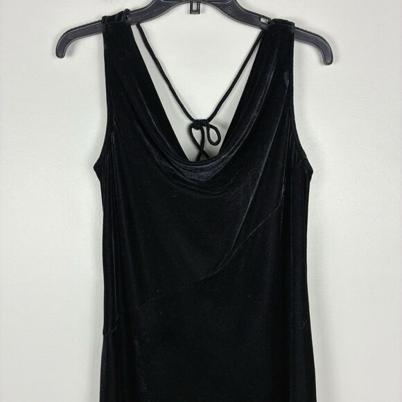 Fiori Di Zucca Midi Dress Black Velvet Sz 12 Dark Witchy Vamp Formal Party - Picture 2 of 7